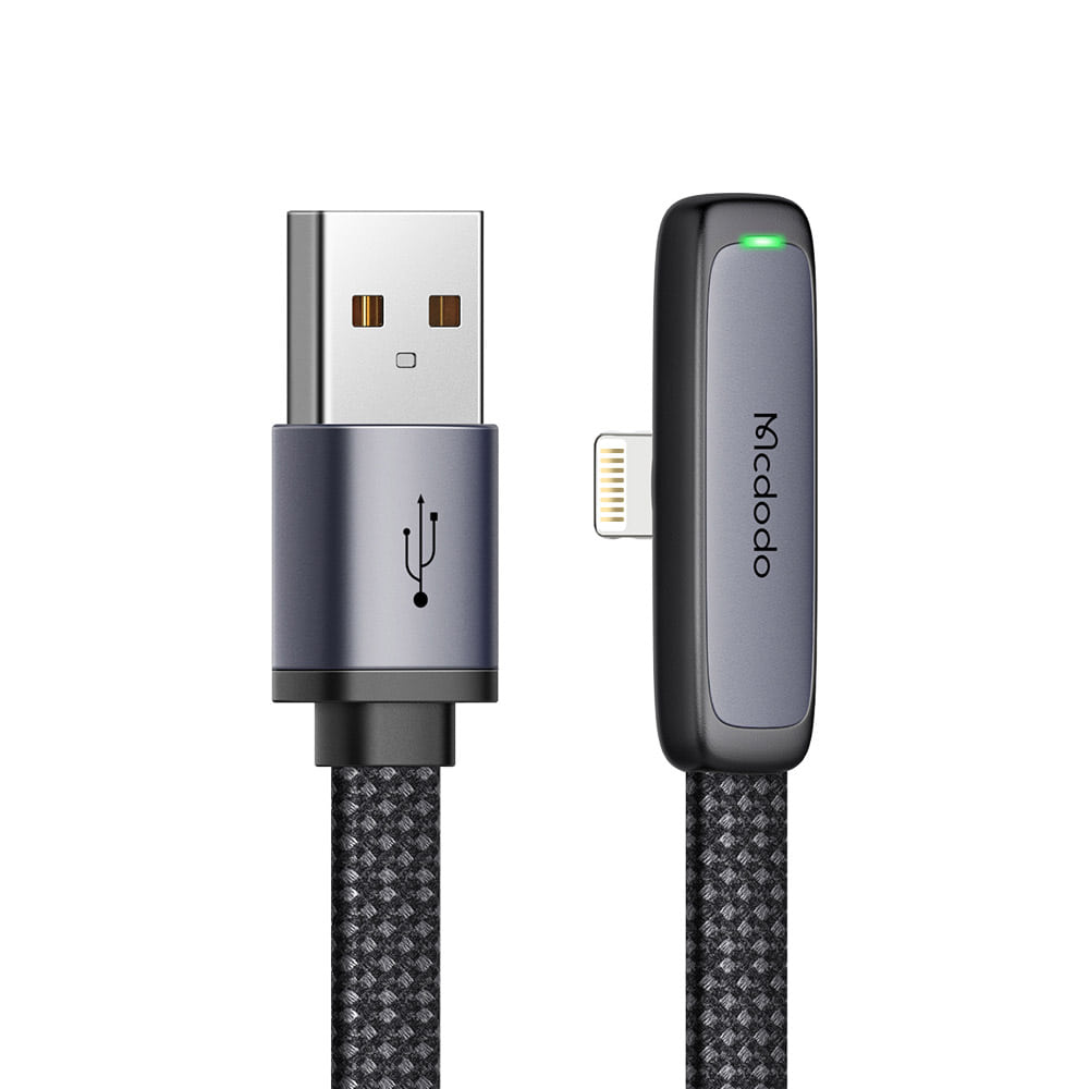 [Mcdodo] TR 90도 라이트 USB-A to 8핀 고속충전 케이블 CA279